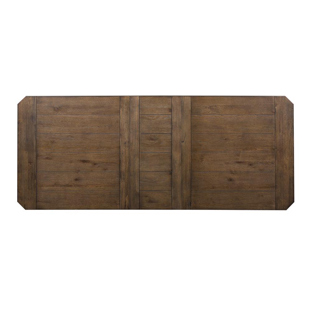 Artisan Prairie Opt 6 Piece Trestle Table Set, W40 x D96 x H30, Dark Brown. Picture 8