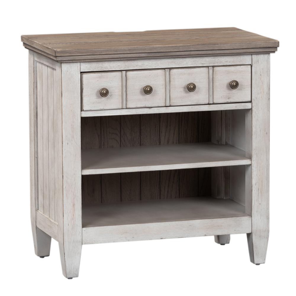 Heartland 1 Drawer Night Stand with Charging Station, Antique White. Picture 1