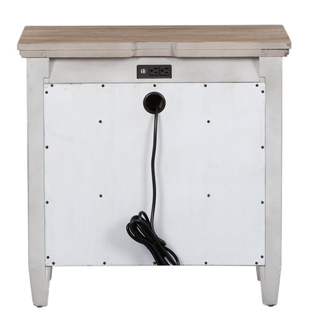 Heartland 1 Drawer Night Stand with Charging Station, Antique White. Picture 6