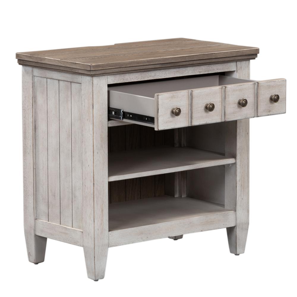 Heartland 1 Drawer Night Stand with Charging Station, Antique White. Picture 8