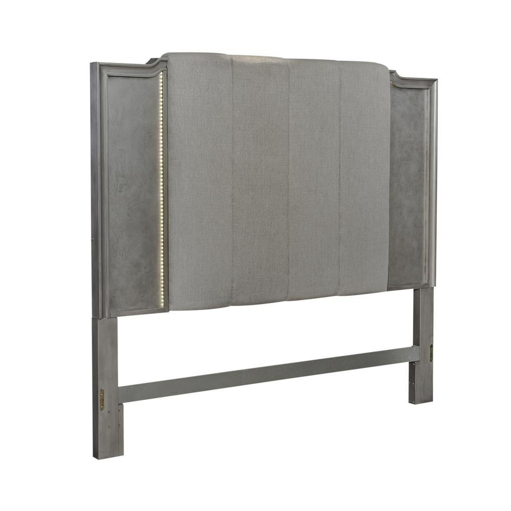 King Uph Panel Headboard Contemporary Grey. Picture 1