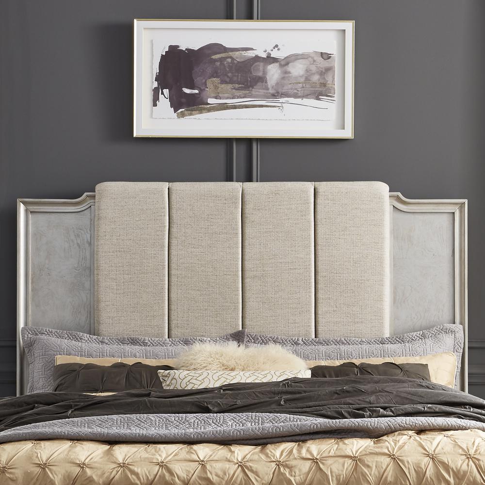 King Uph Panel Headboard Contemporary Grey. Picture 7