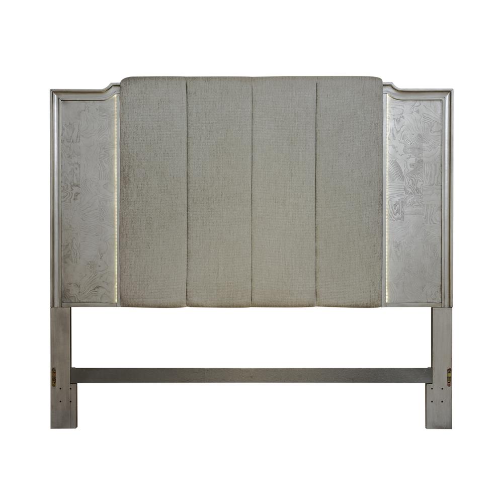 King Uph Panel Headboard Contemporary Grey. Picture 2