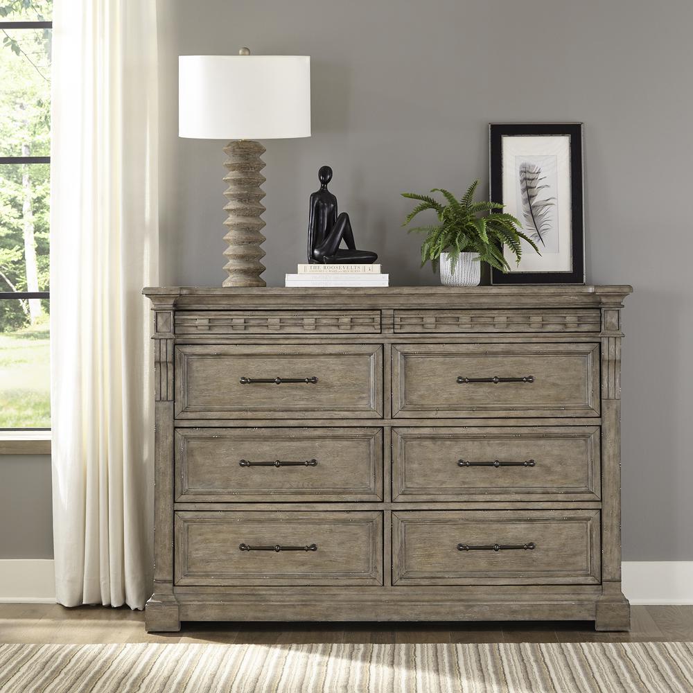 Liberty Furniture Town and Country 8 Drawer Dresser in Dusty Taupe. Picture 1