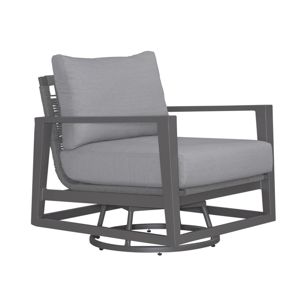 Outdoor Swivel Club Chair - Granite Transitional Grey. Picture 1
