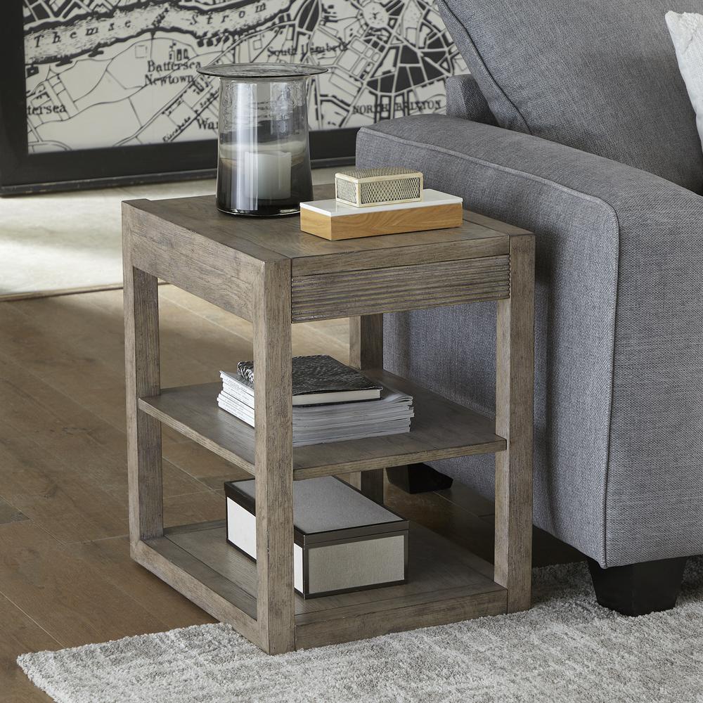 Chairside Table Contemporary Grey. Picture 1