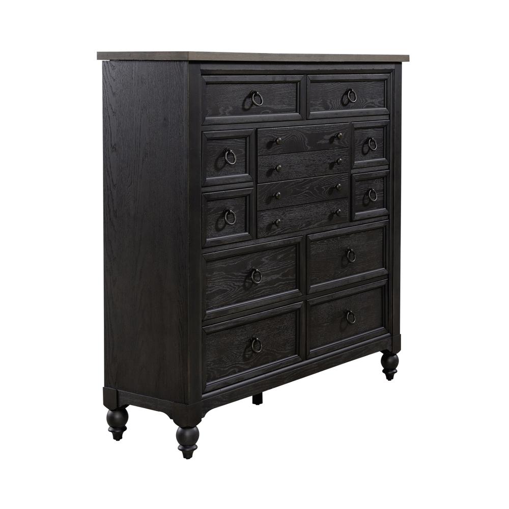 12 Drawer Chesser - Black Traditional Multi. Picture 2
