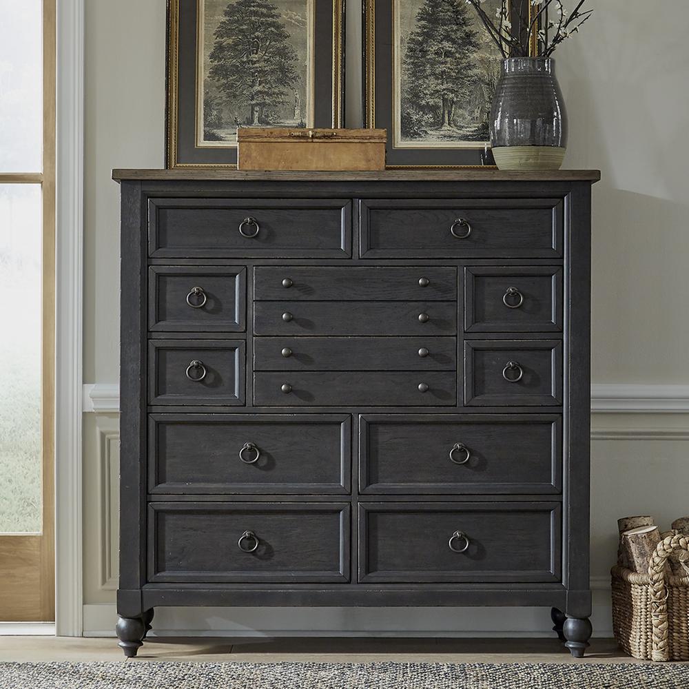 12 Drawer Chesser - Black Traditional Multi. Picture 1