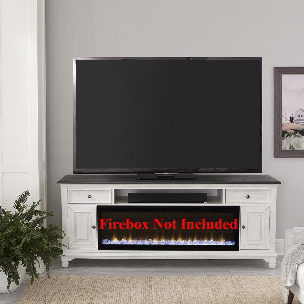 80 Inch Fireplace TV Console Transitional Multi. Picture 1