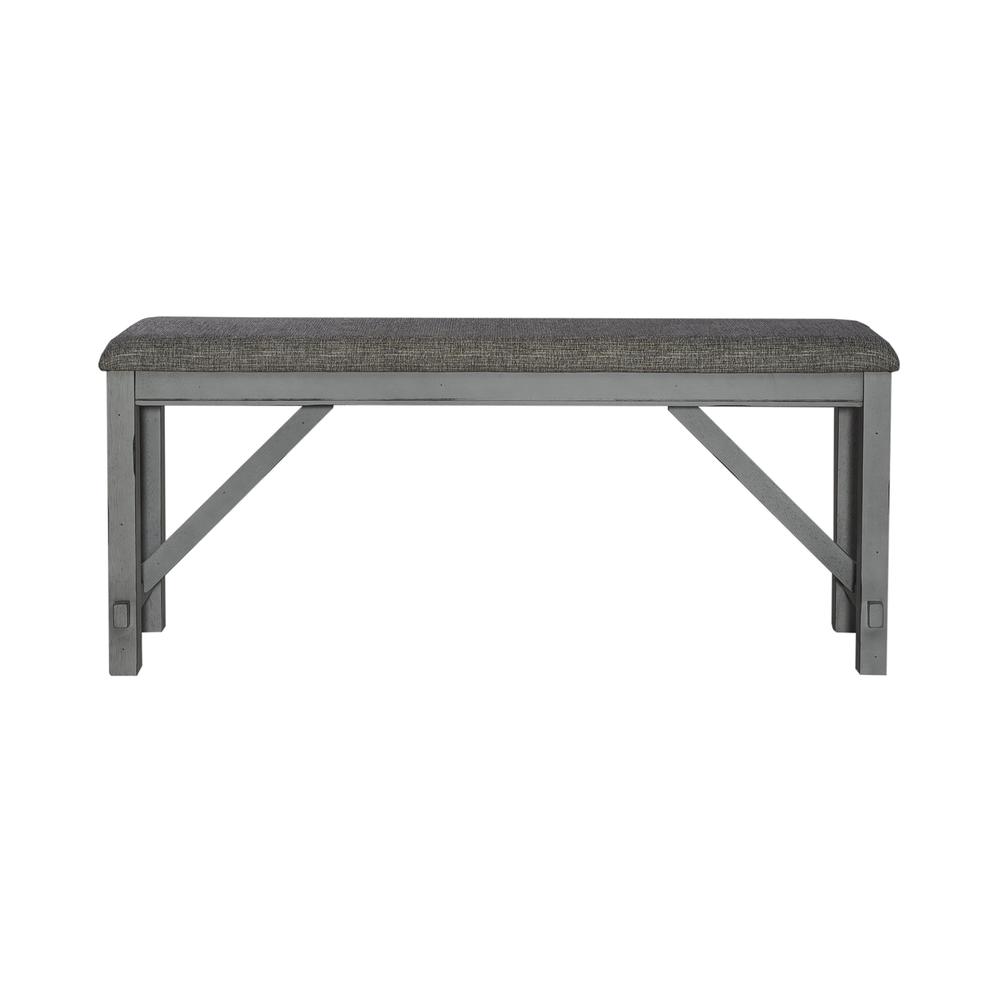 Counter Height Dining Bench Transitional Grey. Picture 3