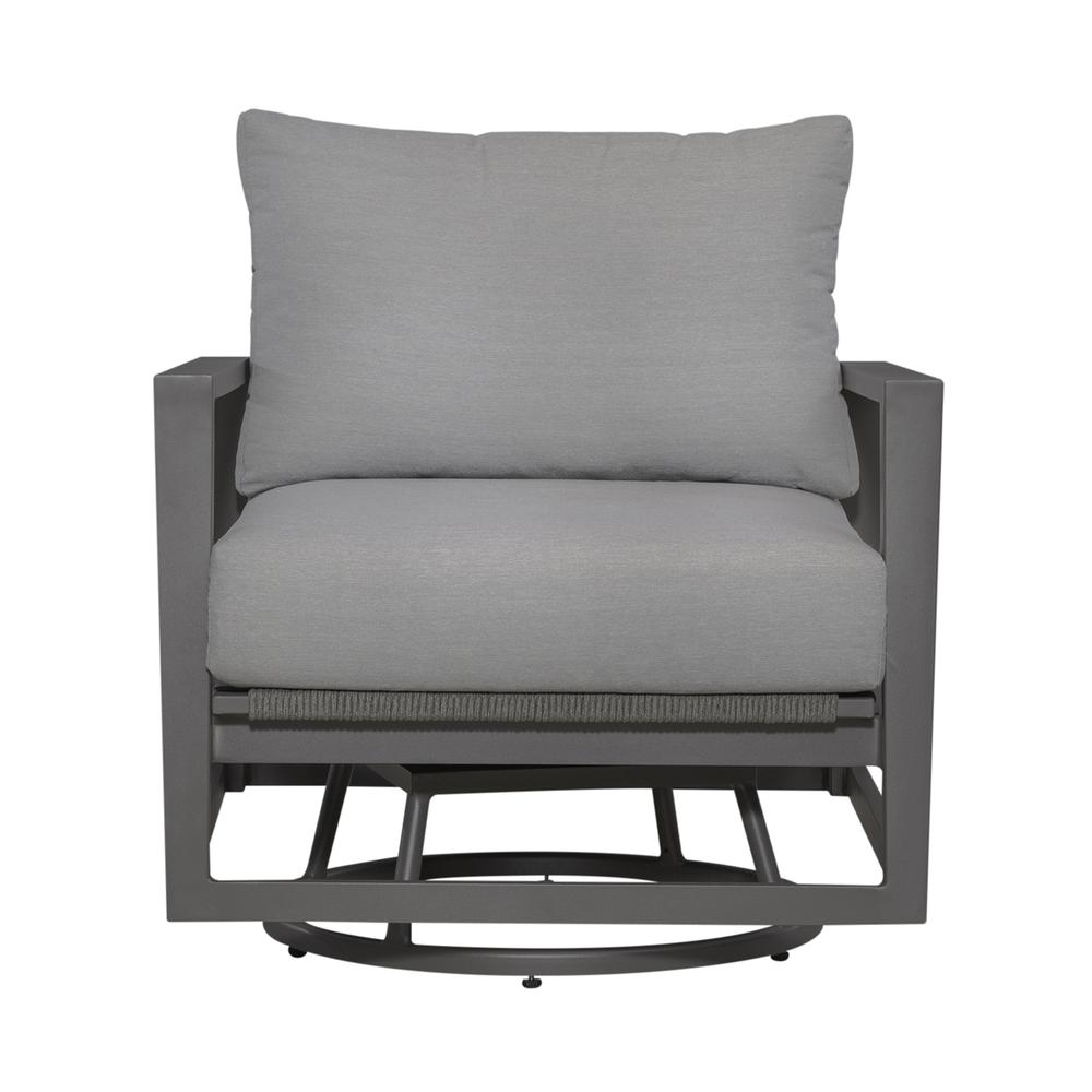 Outdoor Swivel Club Chair - Granite Transitional Grey. Picture 2