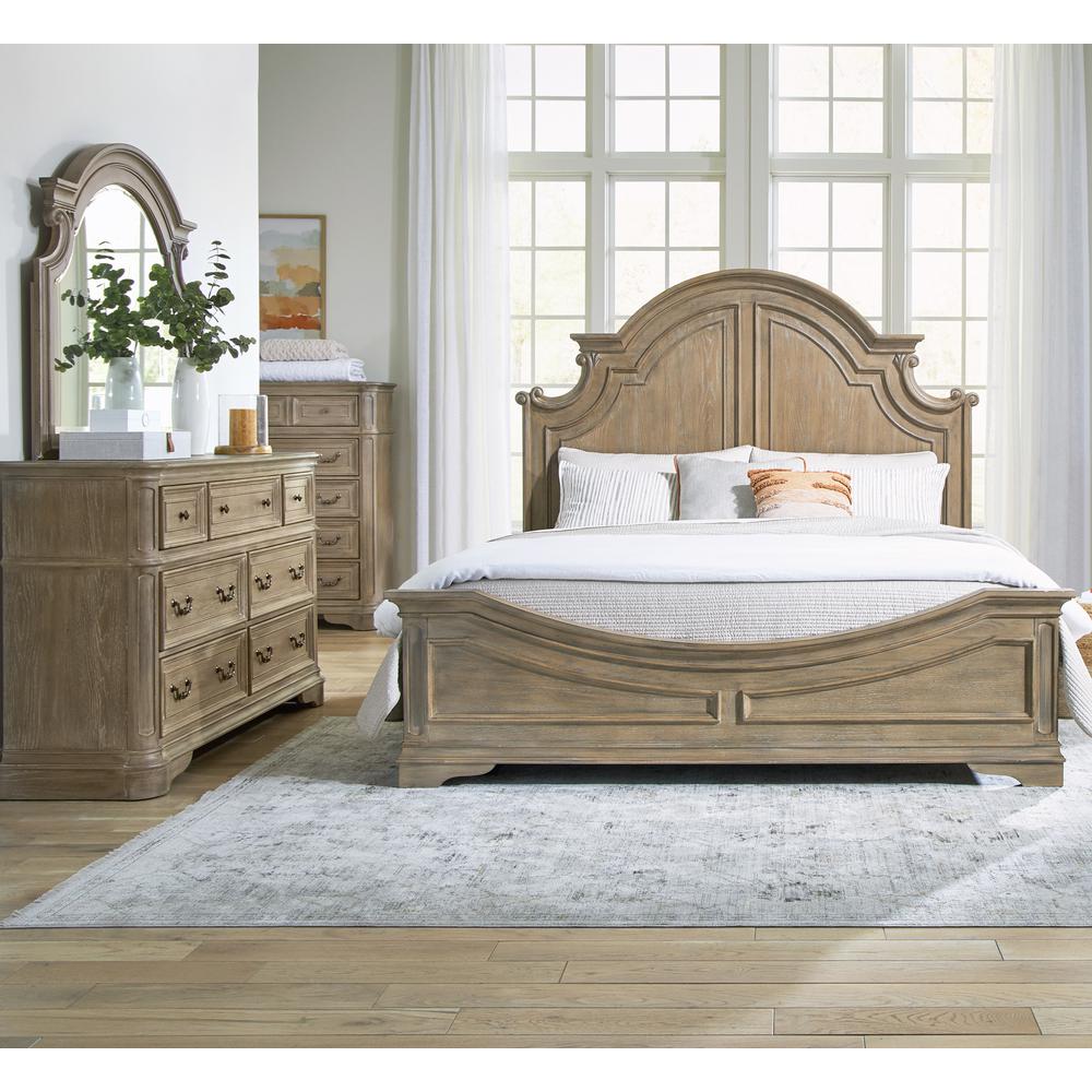 Magnolia Manor Queen Panel Bed, Dresser & Mirror, Chest. Picture 1