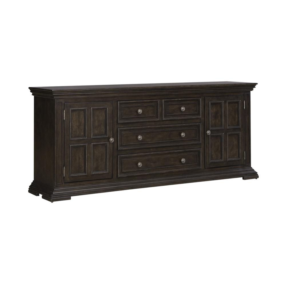 76 Inch TV Console Traditional Brown. Picture 2
