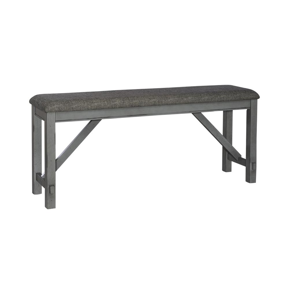 Counter Height Dining Bench Transitional Grey. Picture 2