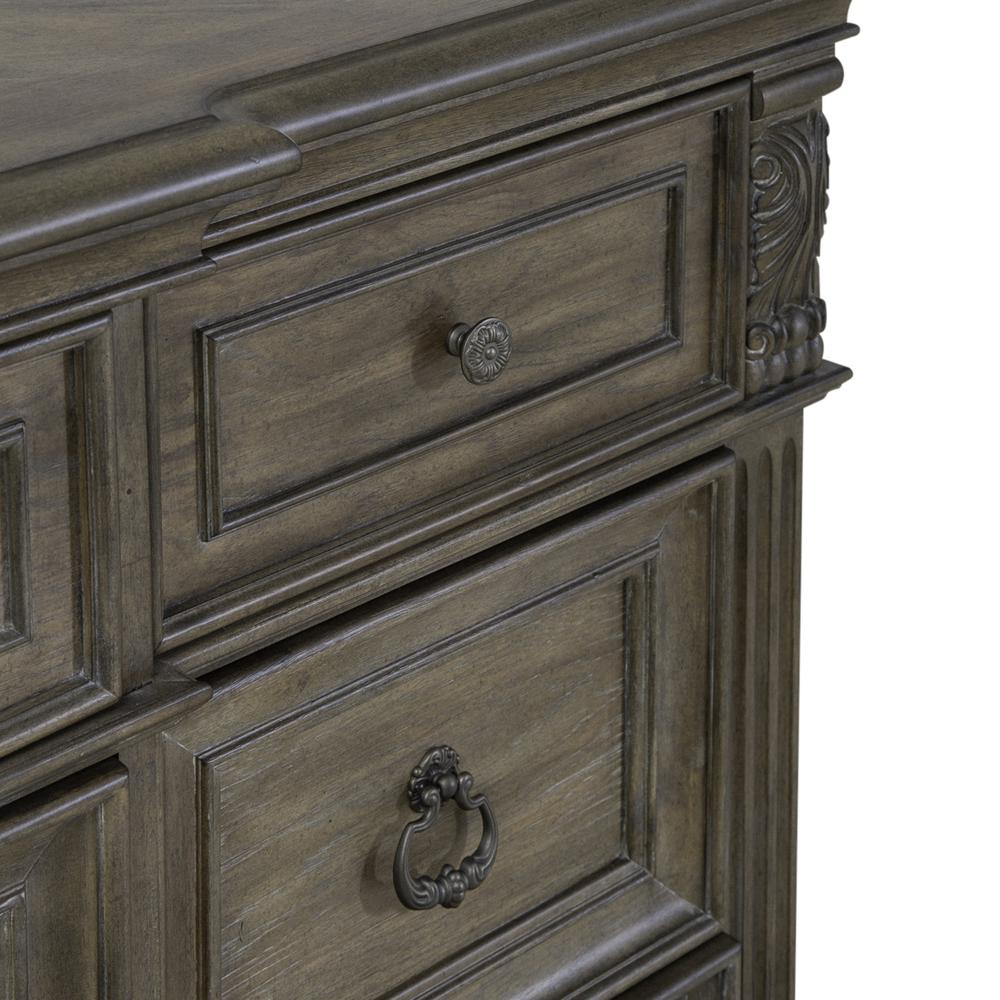 Carlisle Court Dresser & Mirror - Chestnut with Gray Dusty Wax Finish. Picture 8