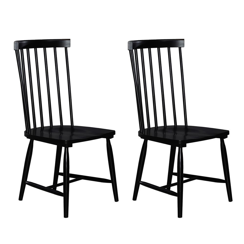 Capeside Cottage Spindle Back Side Chair - Black - Set of 2. Picture 1