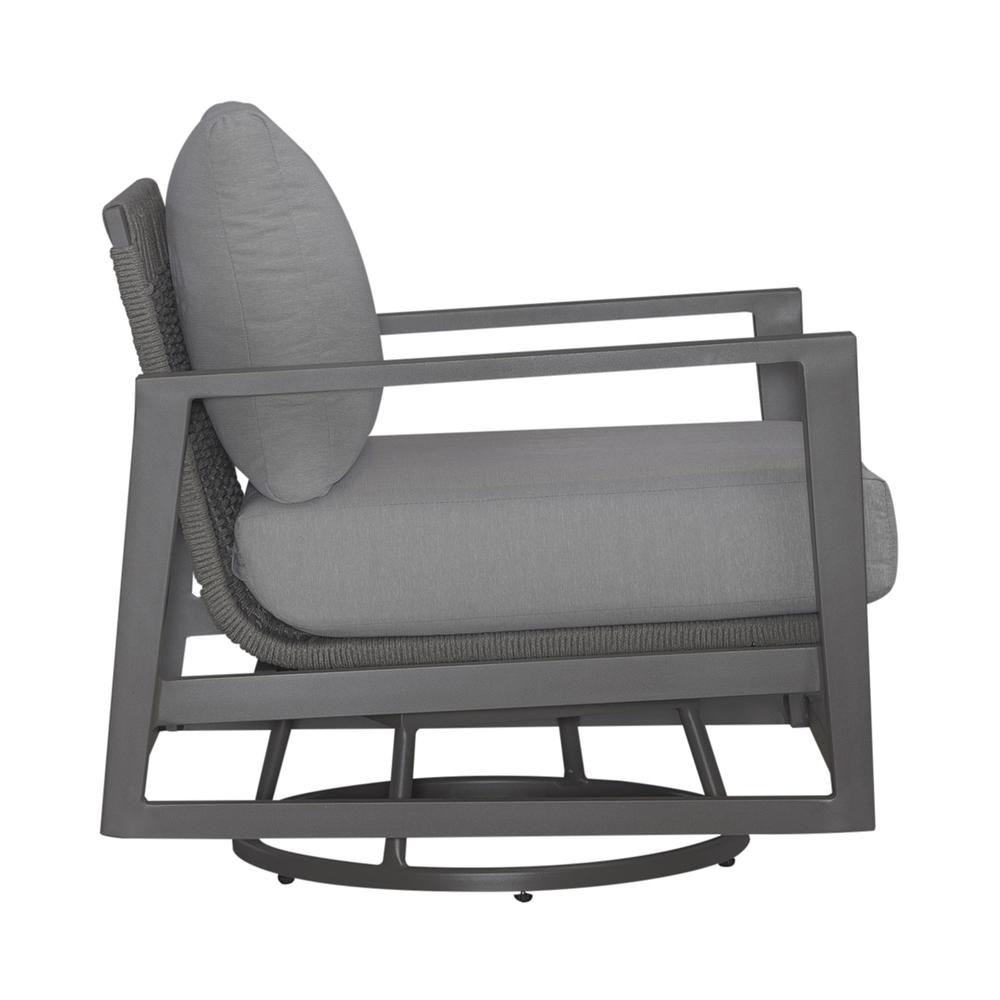 Outdoor Swivel Club Chair - Granite Transitional Grey. Picture 3