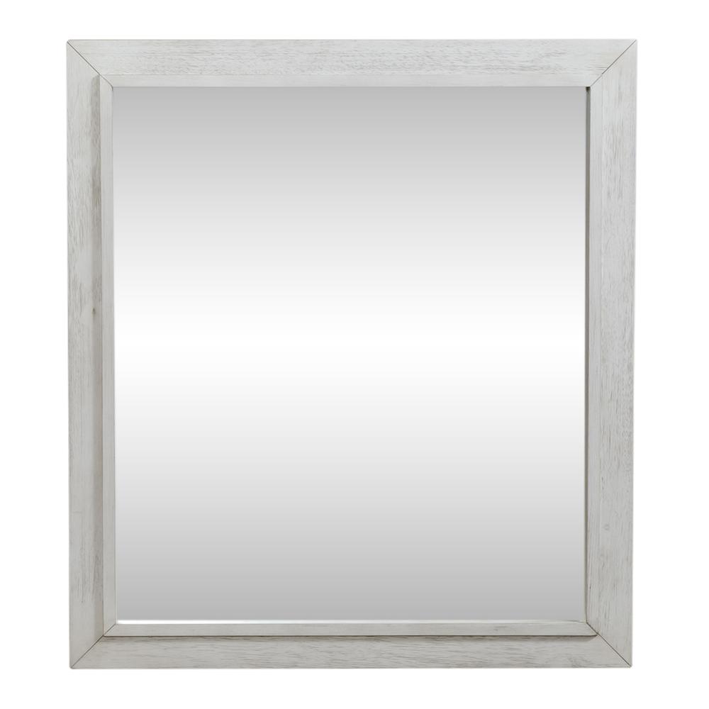 Mirror w/ Lights Contemporary White. Picture 3