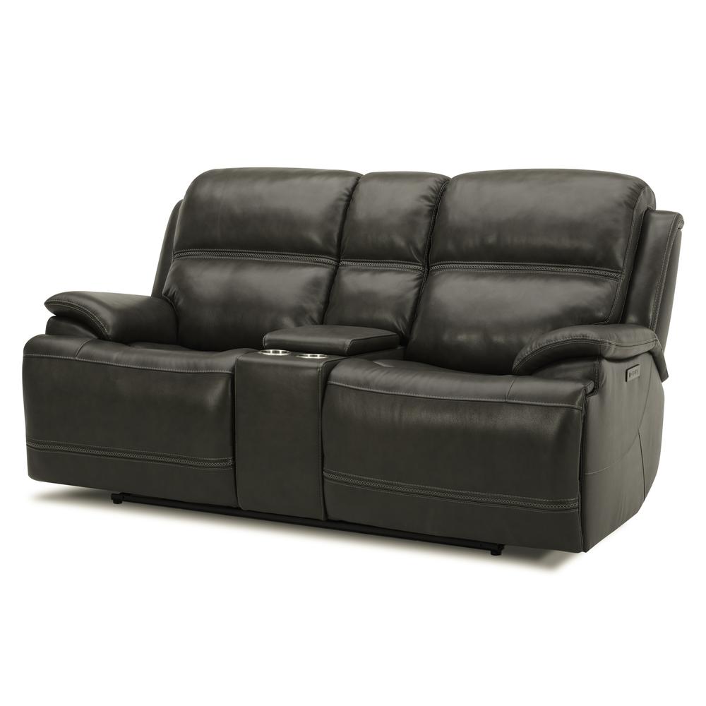 Power Dual Reclining Loveseat w/ Console, Power Headrest and Zero Gravity. Picture 3
