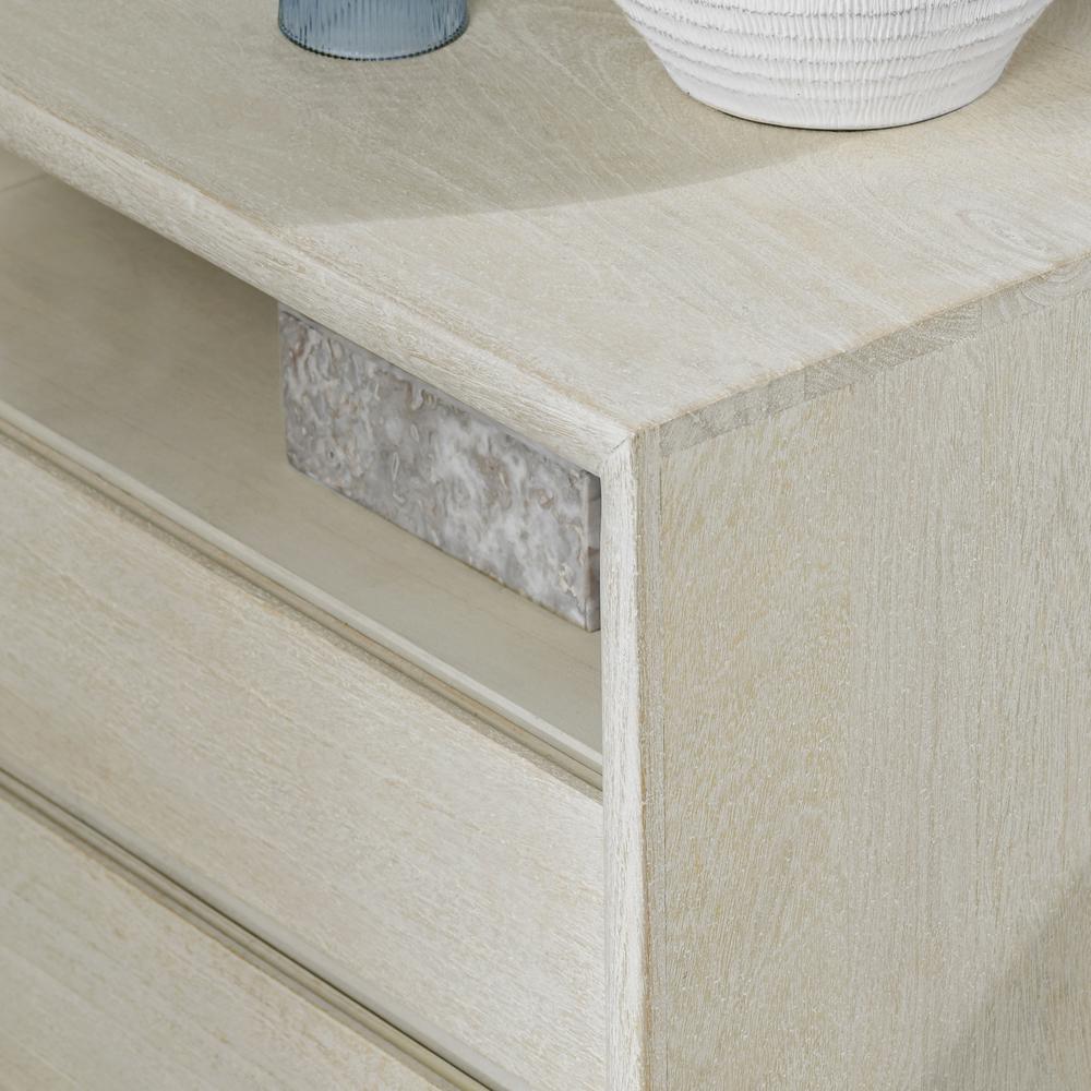 Reece Two-Drawer Mango Wood Nightstand in Sand. Picture 10