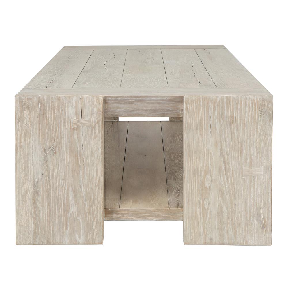 Troy 60" Oak Coffee Table in White. Picture 3