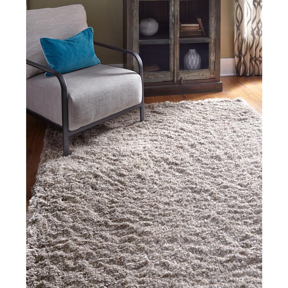 Collins Hand-woven Shag Area Rug  Taupe  8x10. Picture 4