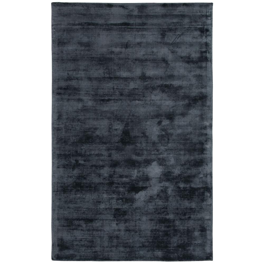 Cameron Hand-woven Distressed Viscose Area Rug  Ink Blue 2X3. Picture 1