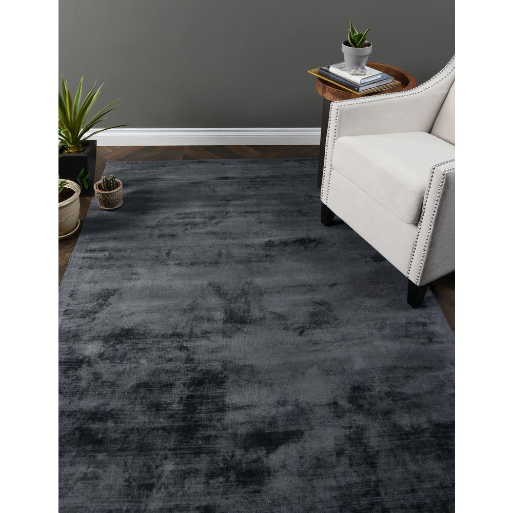 Cameron Hand-woven Distressed Viscose Area Rug  Ink Blue 9X12. Picture 1