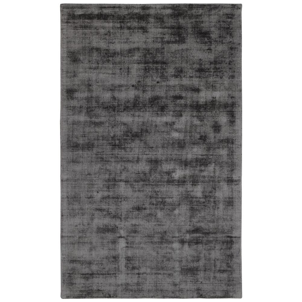 Cameron Hand-woven Distressed Viscose Area Rug  Charcoal 2X3. Picture 1