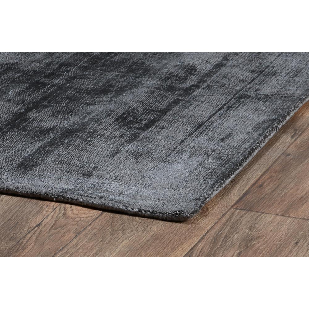 Cameron Hand-woven Distressed Viscose Area Rug  Charcoal 2X3. Picture 4