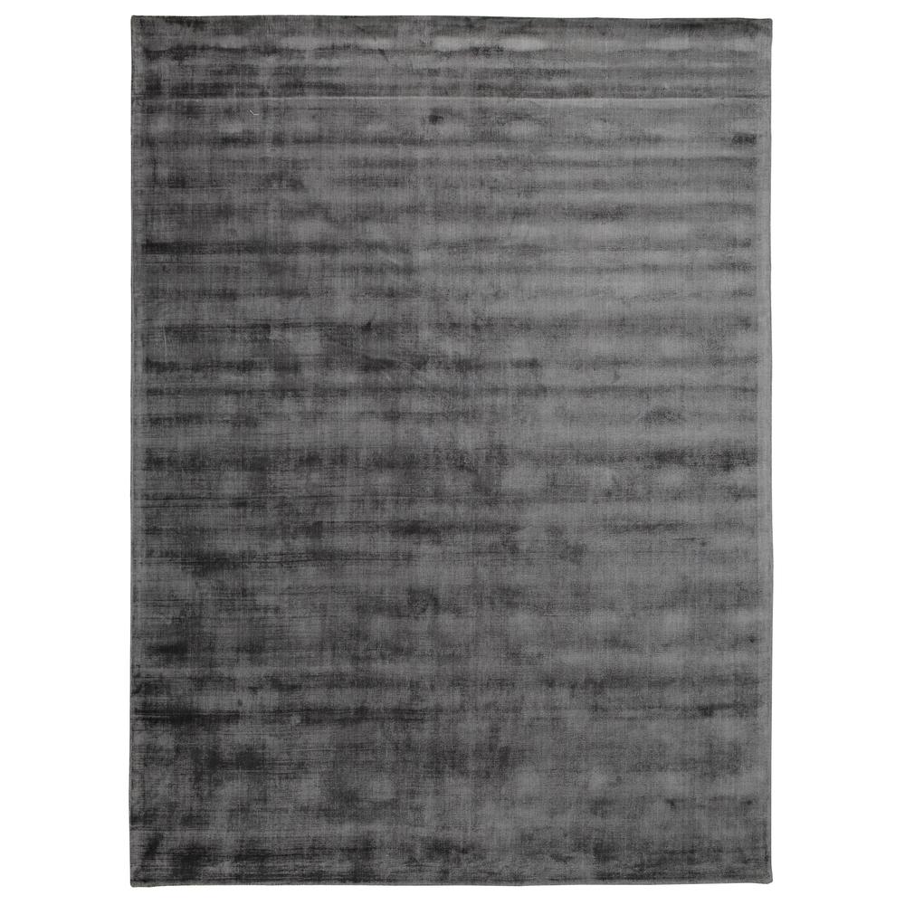 Cameron Hand-woven Distressed Viscose Area Rug  Charcoal 8X10. Picture 1