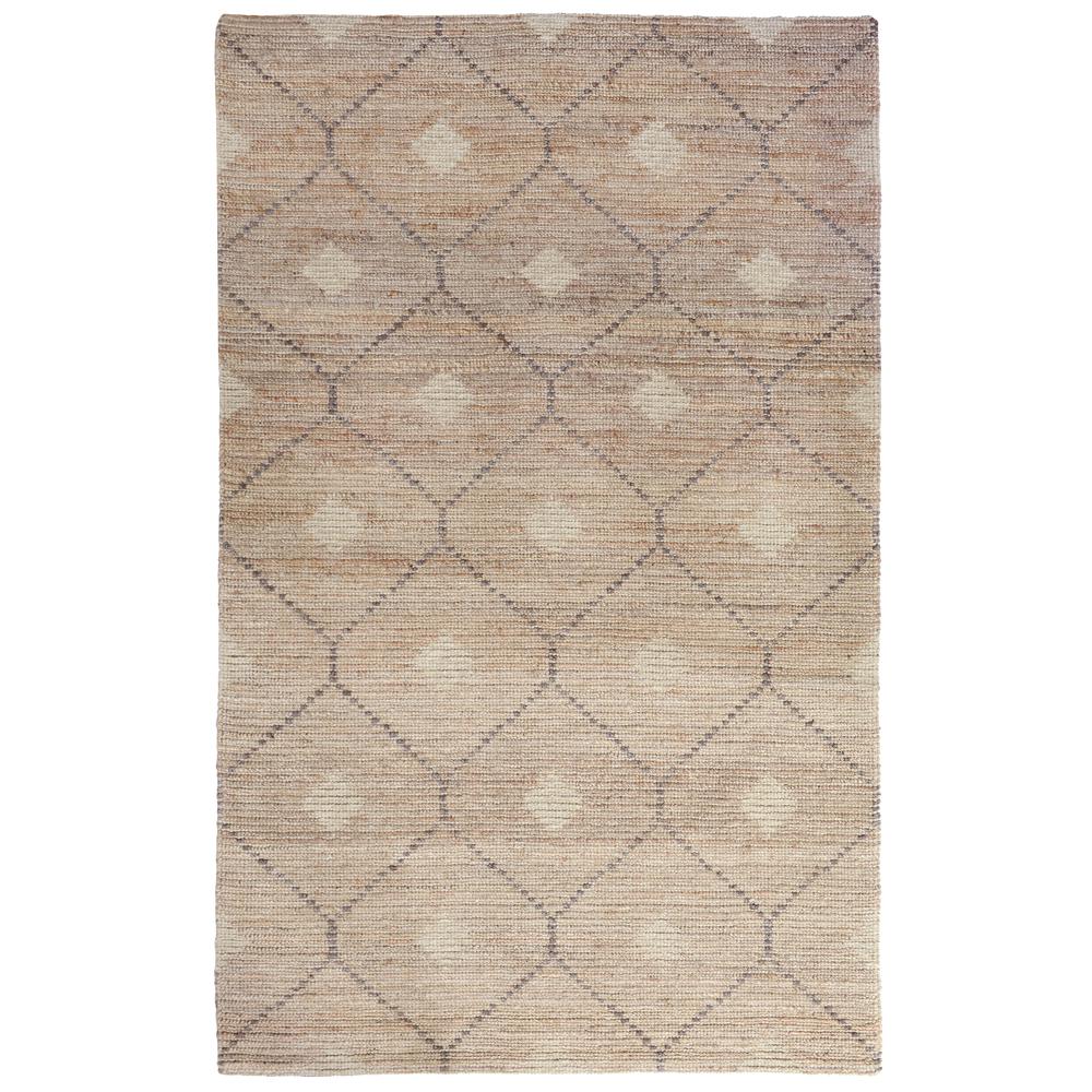 Reign Diamond Hand-woven Area Rug  Natural/Beige/Gray 5X8. Picture 1