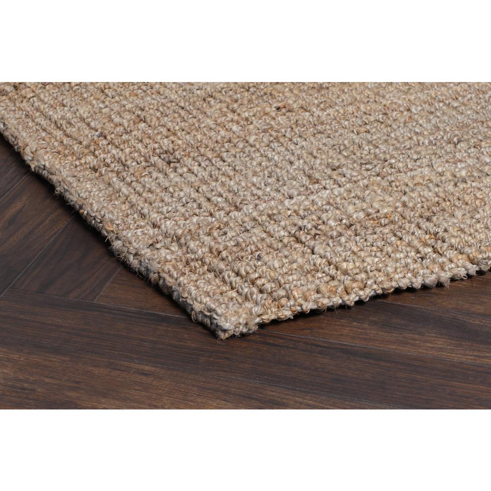 Annello Handspun Jute Area Rug  Soft Sand and Rich Gray 2x3. Picture 4