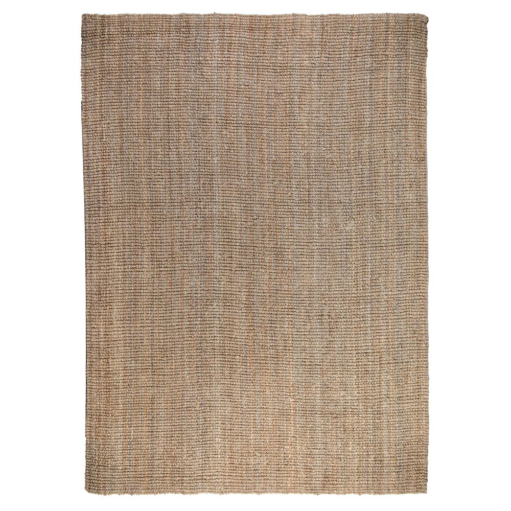 Annello Handspun Jute Area Rug  Soft Sand and Rich Gray 8x10. Picture 1