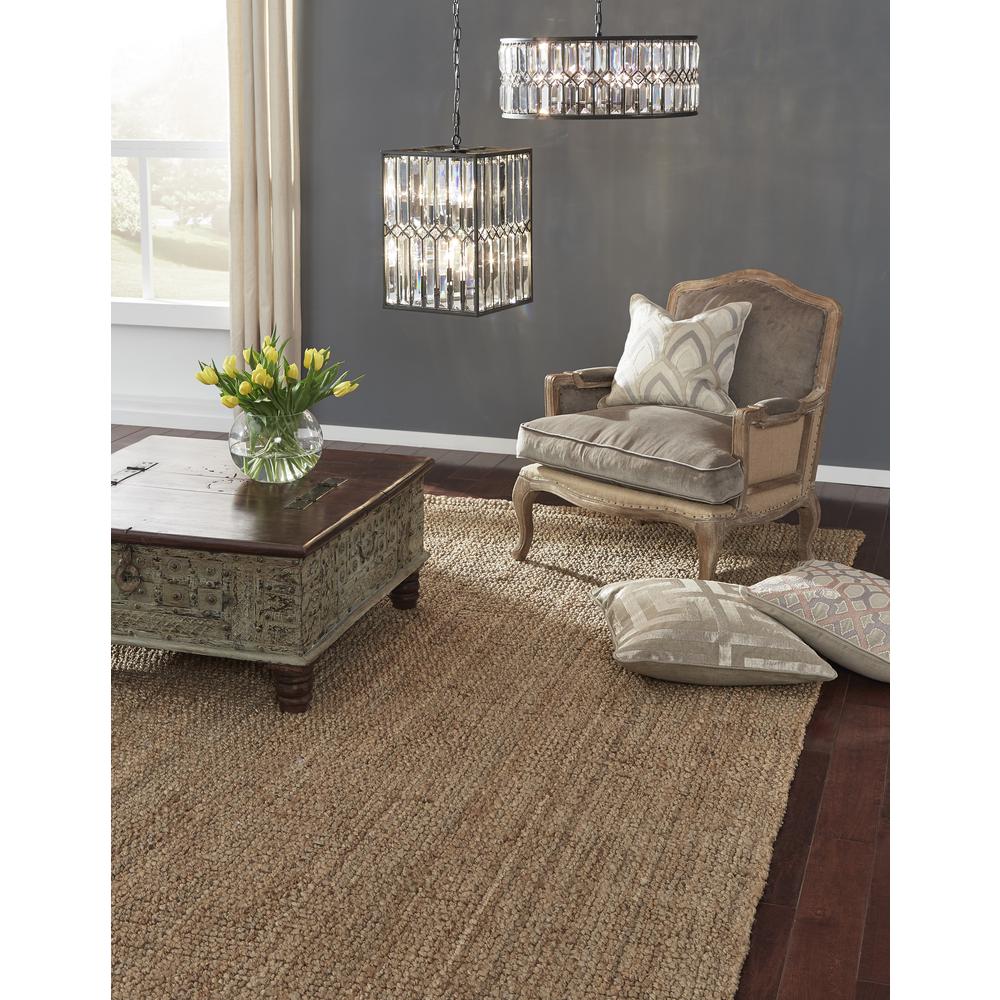 Annello Handspun Jute Area Rug  Soft Sand and Rich Gray 9x12. Picture 3