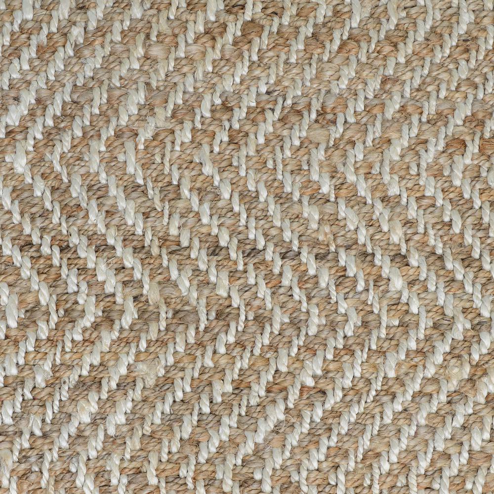 Chevron Hand-woven Jute Area Rug  Natural/Ivory 8X10. Picture 2