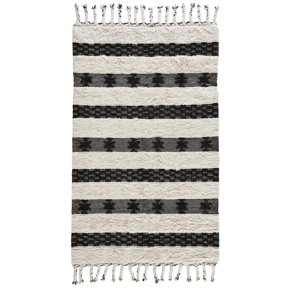 Loena Shag Black/Ivory Handwoven Area Rug by Kosas Home. Picture 1