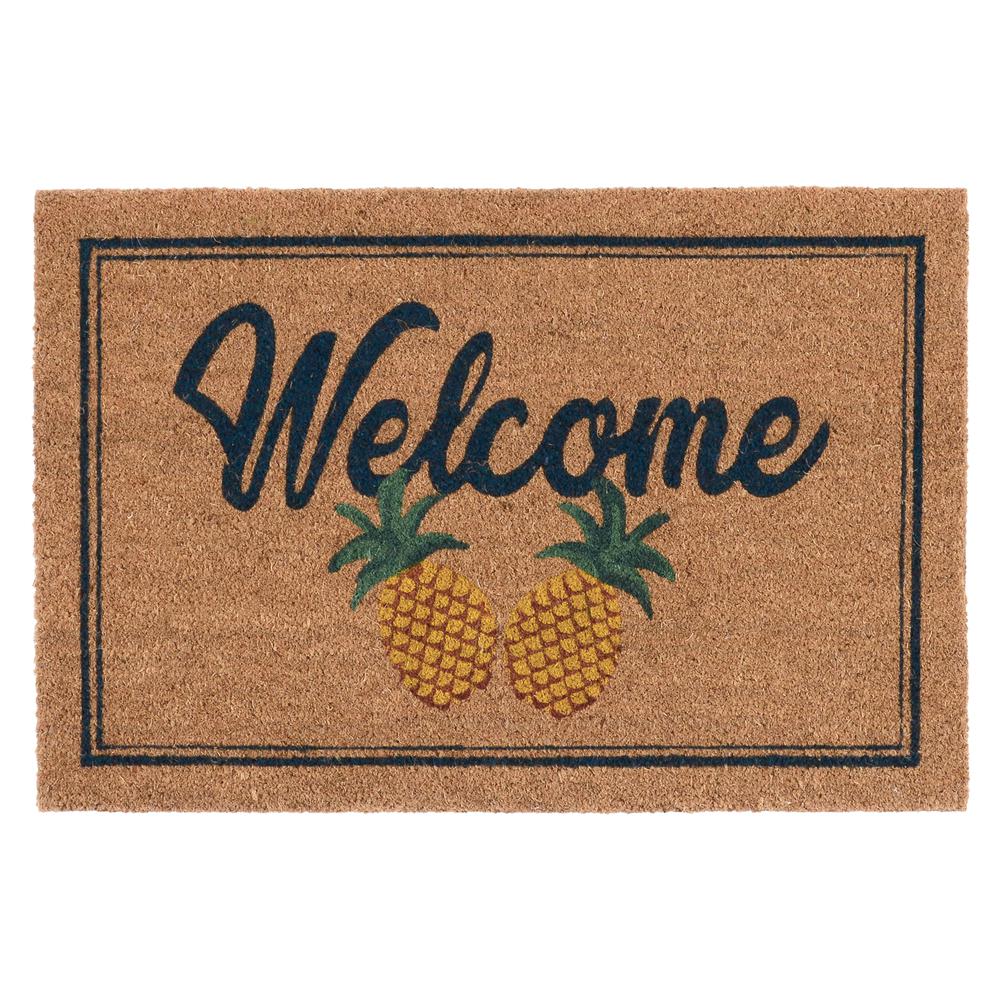 Pineapples 24x36 Coir Doormat by Kosas Home. Picture 1