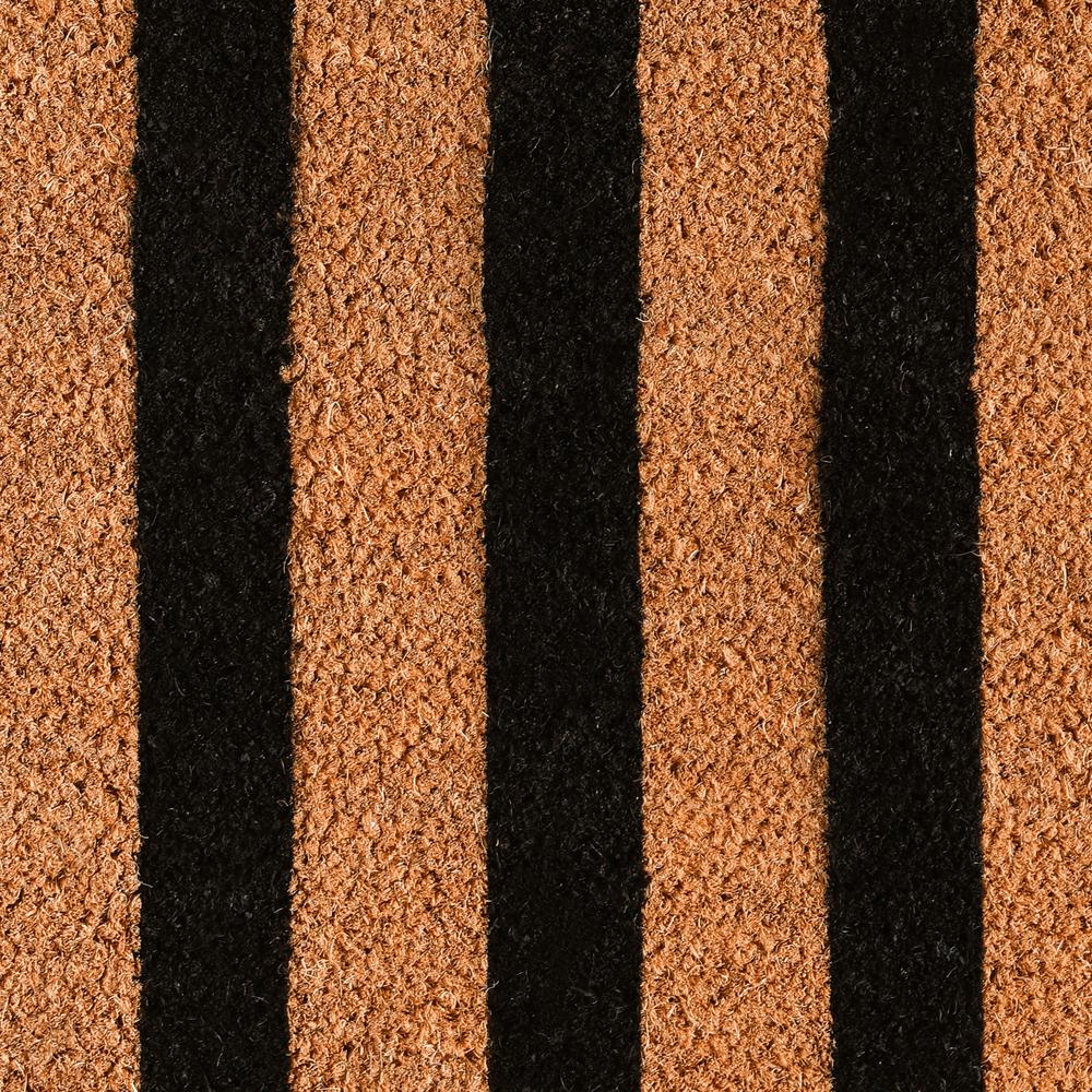 Striped Black and Natural 24x57 Doormat by Kosas Home. Picture 4