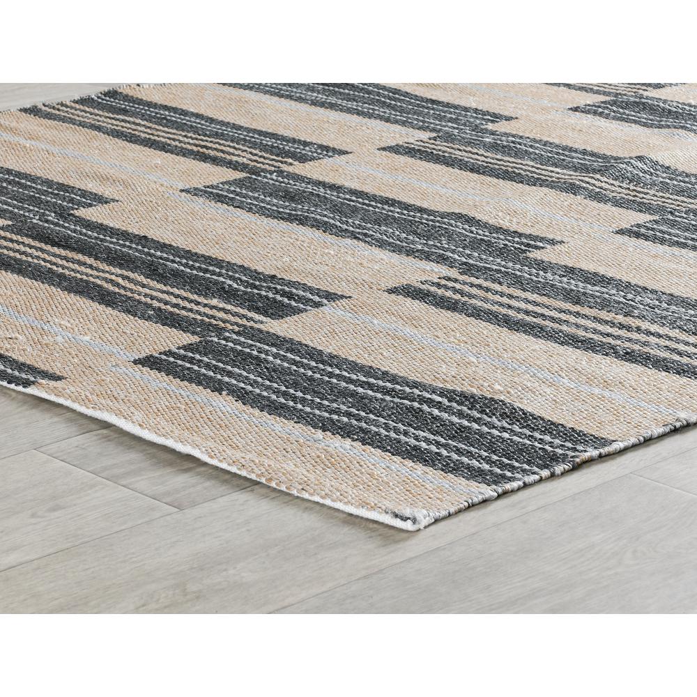 Boulder 2x3 Indoor Outdoor Handwoven Stripe Charcoal Area Rug by Kosas Home. Picture 1
