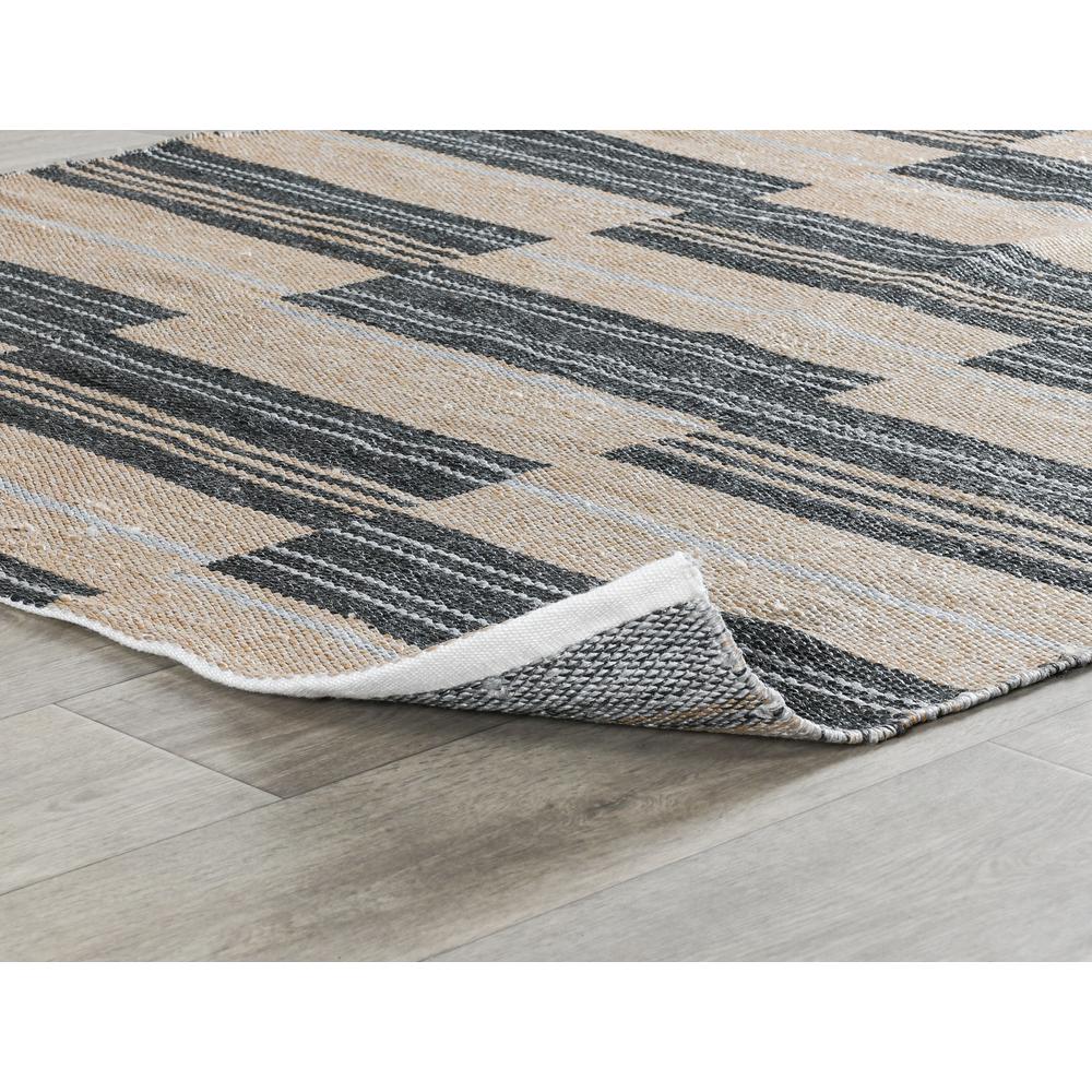 Boulder 2x3 Indoor Outdoor Handwoven Stripe Charcoal Area Rug by Kosas Home. Picture 2