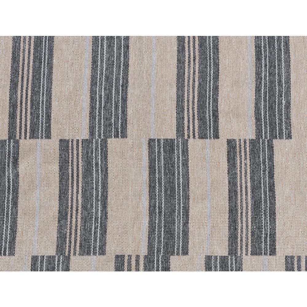 Boulder 8x10 Indoor Outdoor Handwoven Stripe Charcoal Area Rug by Kosas Home. Picture 4