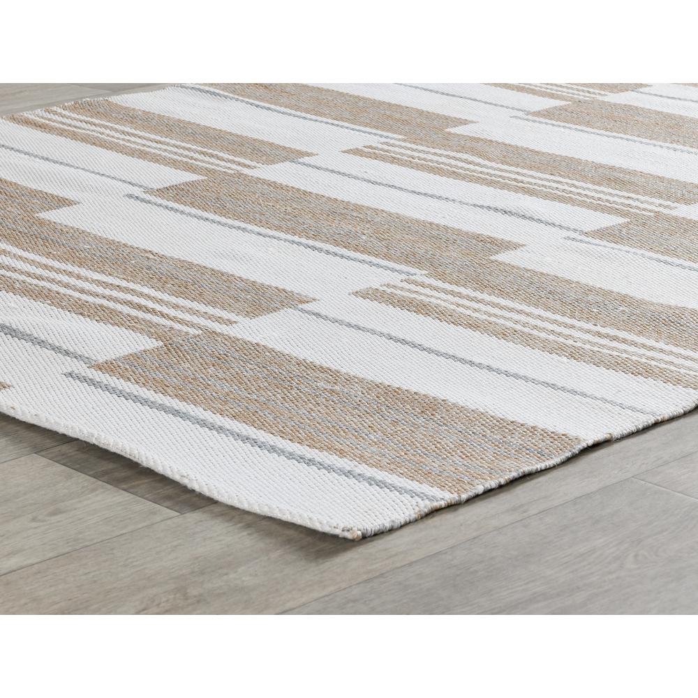 Boulder 2x3 Indoor Outdoor Handwoven Stripe Ivory Area Rug by Kosas Home. Picture 1