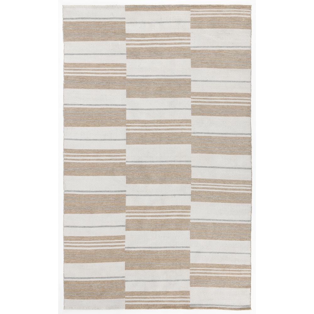 Boulder 2x3 Indoor Outdoor Handwoven Stripe Ivory Area Rug by Kosas Home. Picture 3
