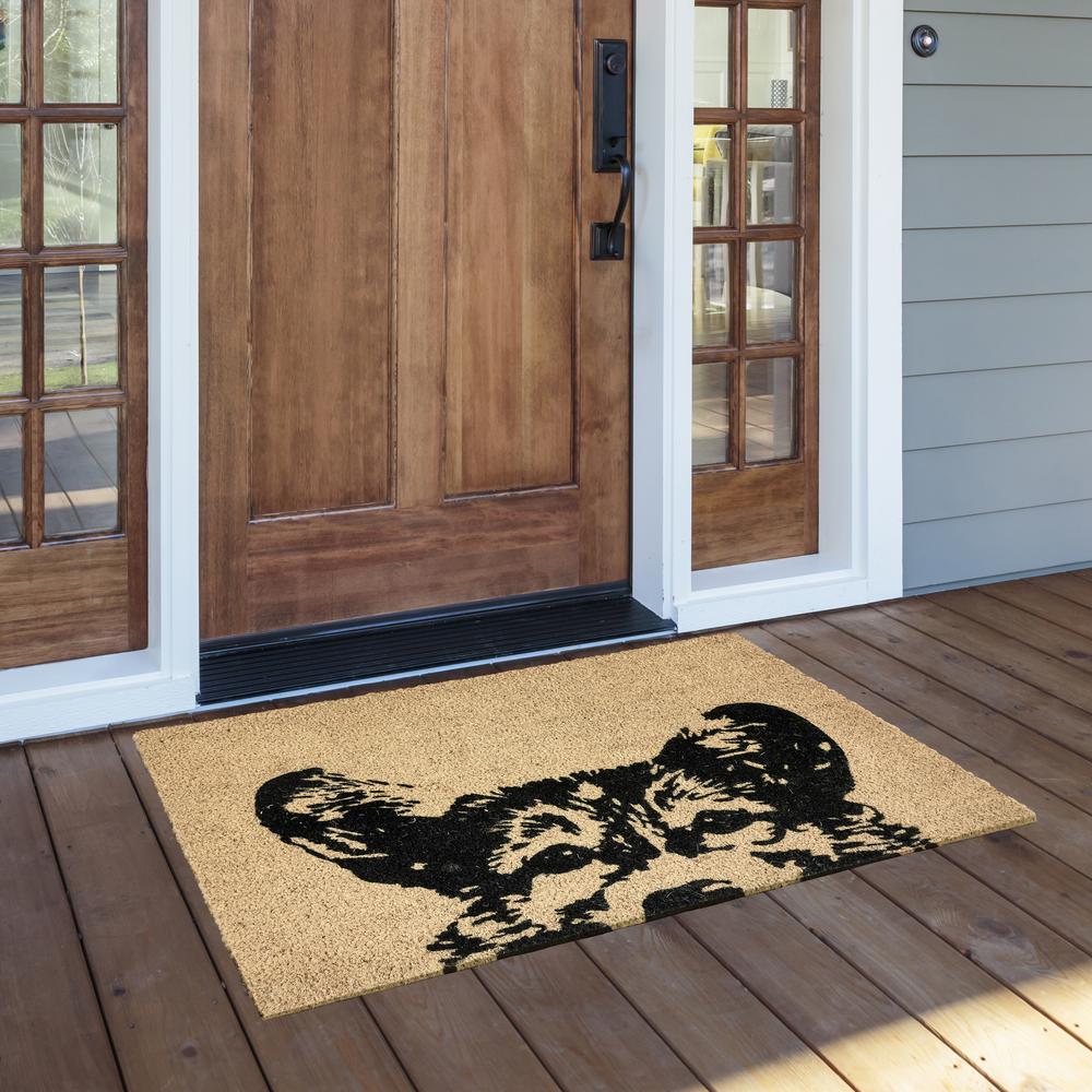 Sparky 24x36 Coir Doormat  Black with ivory coir base 36x24. Picture 2