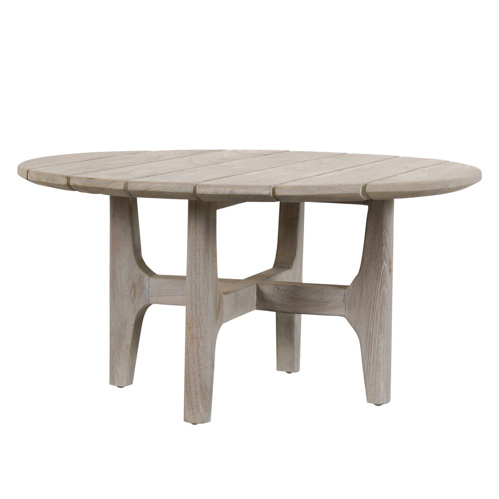 Dawn 31.5" Outdoor Round Coffee Table Gray. Picture 1