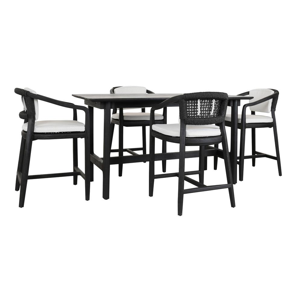 Dawn 67" Outdoor Counter Table Black. Picture 7
