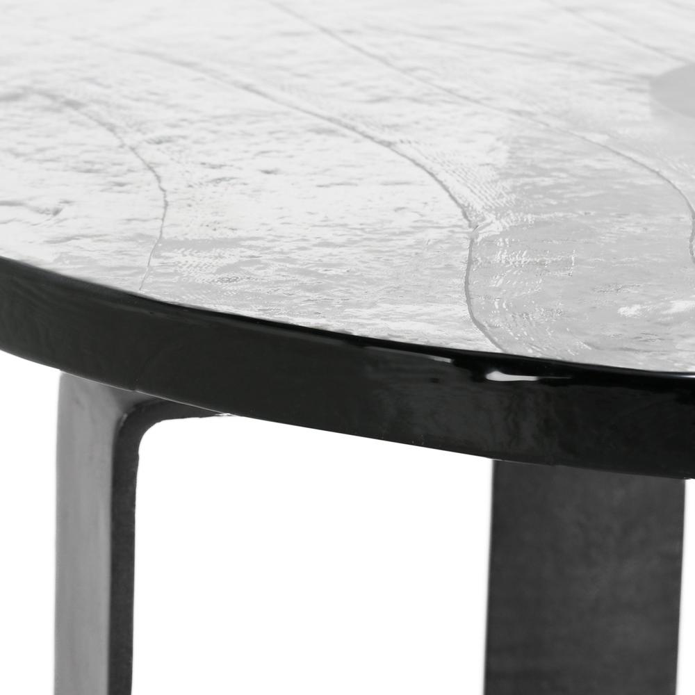 Keith 28" Industrial Glass Black Coffee Table. Picture 9