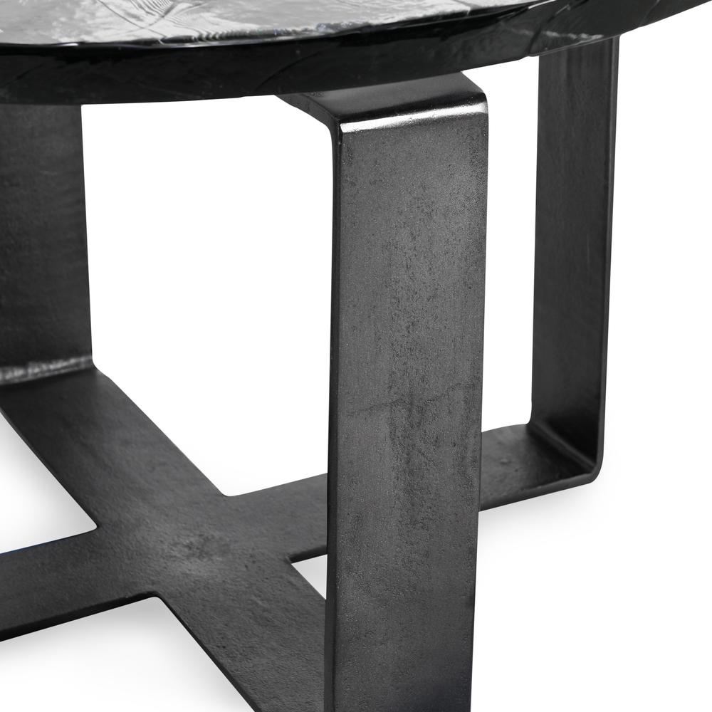 Keith 28" Industrial Glass Black Coffee Table. Picture 2