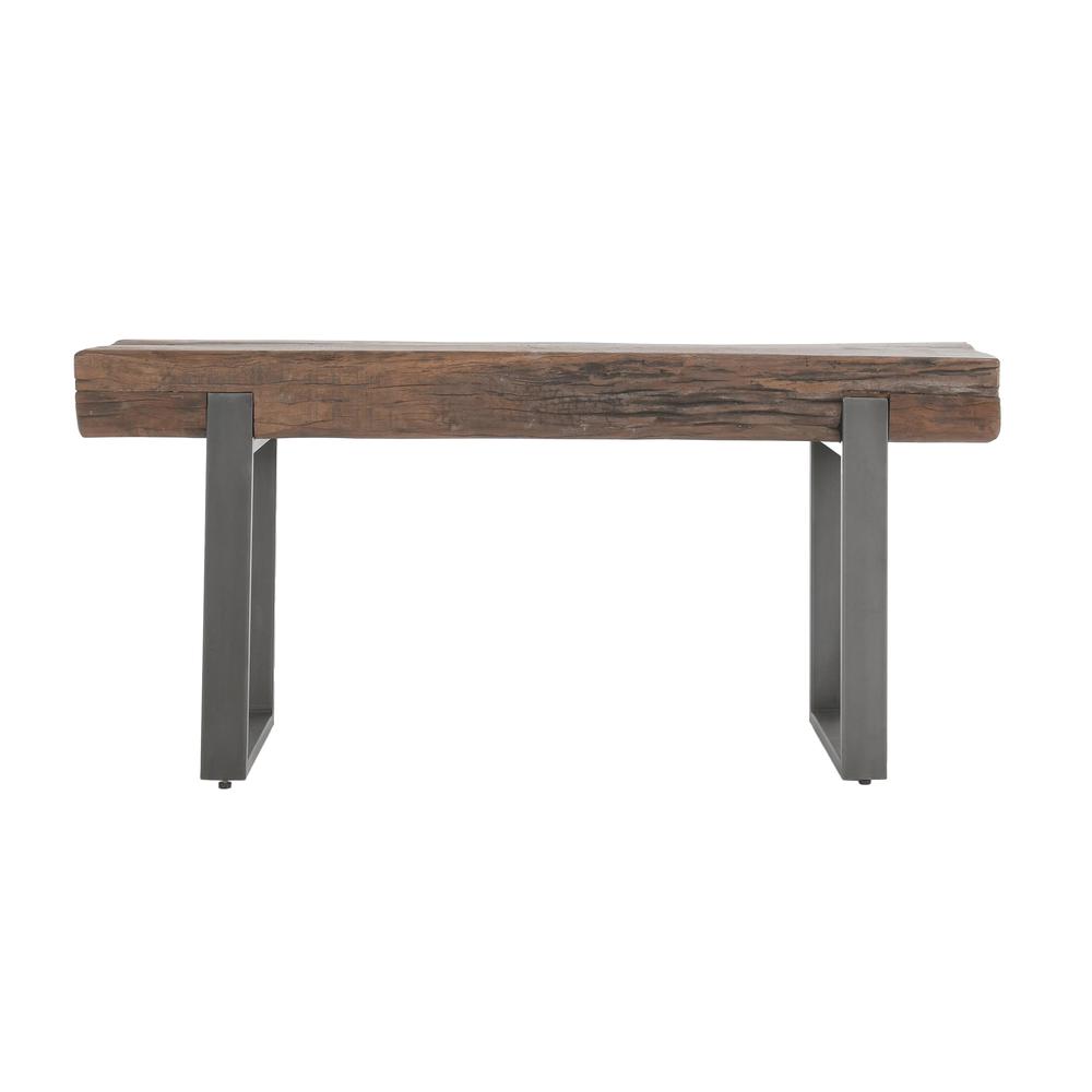 Duarte 55" Industrial Reclaimed Solid Wood Console Table in Brown. Picture 2